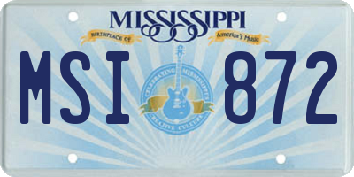 MS license plate MSI872