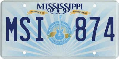 MS license plate MSI874