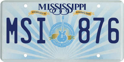 MS license plate MSI876