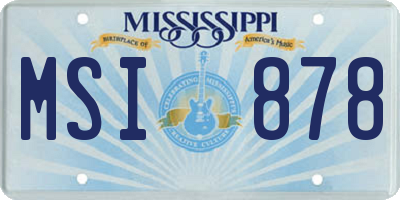 MS license plate MSI878