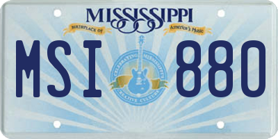 MS license plate MSI880