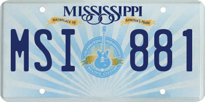 MS license plate MSI881