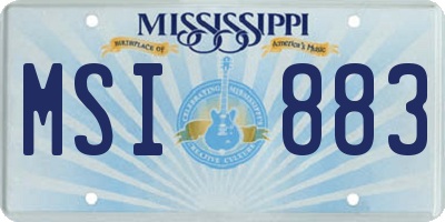 MS license plate MSI883