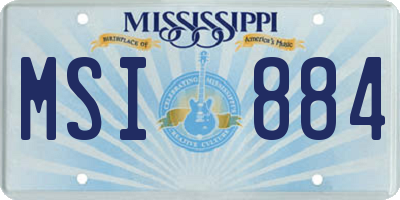 MS license plate MSI884
