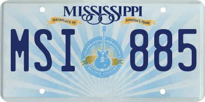 MS license plate MSI885