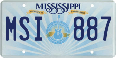 MS license plate MSI887