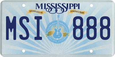 MS license plate MSI888