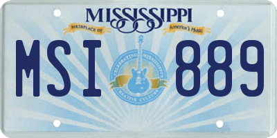 MS license plate MSI889