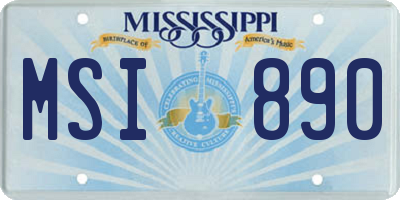 MS license plate MSI890