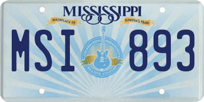 MS license plate MSI893