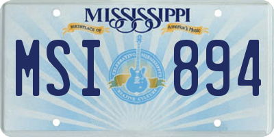 MS license plate MSI894