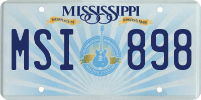 MS license plate MSI898