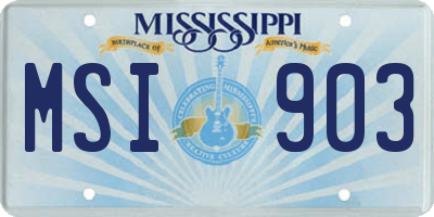 MS license plate MSI903