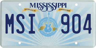 MS license plate MSI904