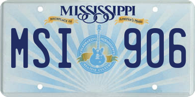 MS license plate MSI906