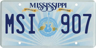 MS license plate MSI907