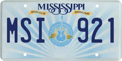MS license plate MSI921