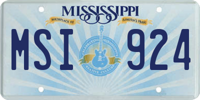 MS license plate MSI924