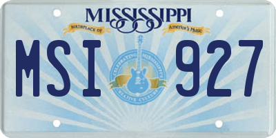 MS license plate MSI927