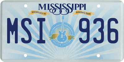 MS license plate MSI936