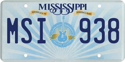 MS license plate MSI938