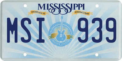 MS license plate MSI939
