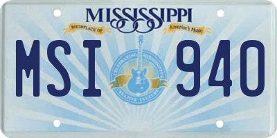 MS license plate MSI940