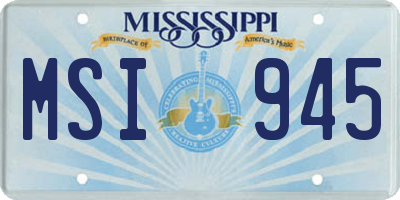 MS license plate MSI945