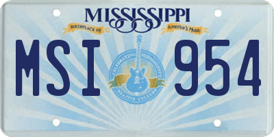 MS license plate MSI954
