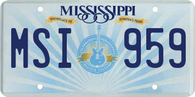 MS license plate MSI959