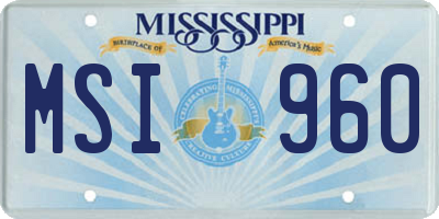 MS license plate MSI960