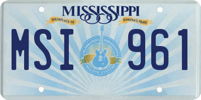 MS license plate MSI961