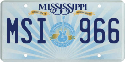 MS license plate MSI966