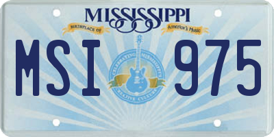 MS license plate MSI975