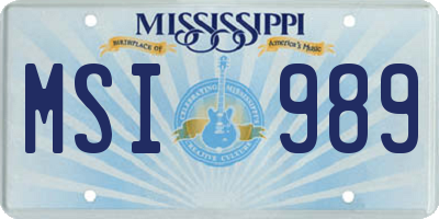 MS license plate MSI989
