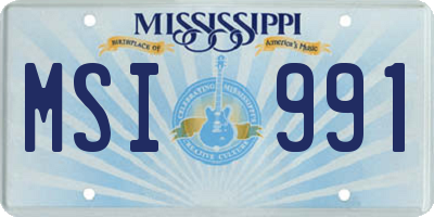 MS license plate MSI991