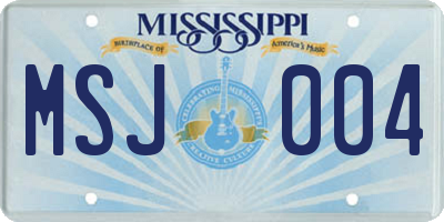 MS license plate MSJ004
