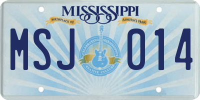 MS license plate MSJ014