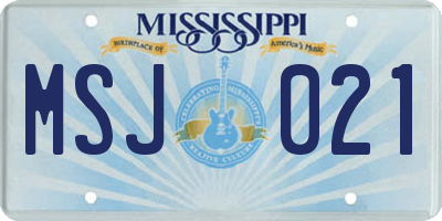 MS license plate MSJ021