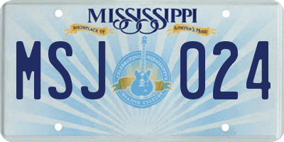 MS license plate MSJ024