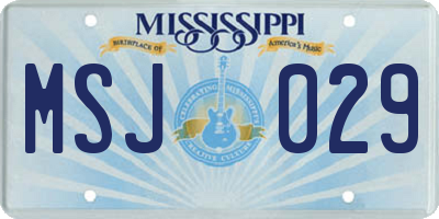 MS license plate MSJ029