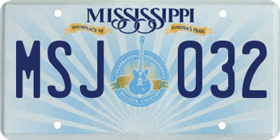 MS license plate MSJ032