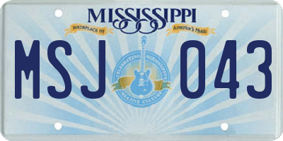 MS license plate MSJ043