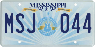 MS license plate MSJ044