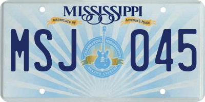 MS license plate MSJ045