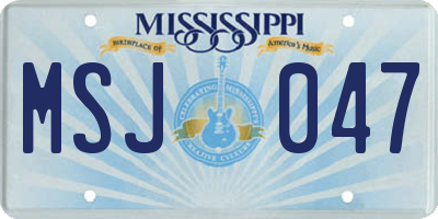 MS license plate MSJ047