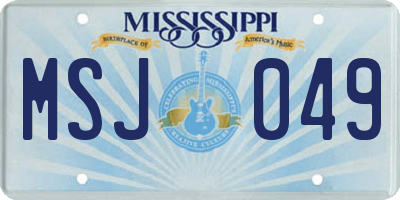 MS license plate MSJ049