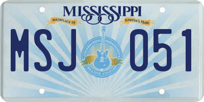 MS license plate MSJ051