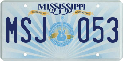 MS license plate MSJ053