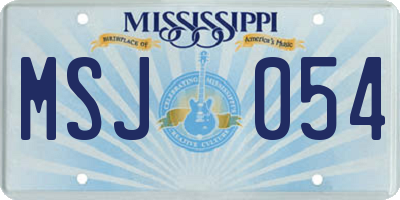MS license plate MSJ054